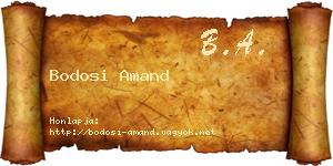 Bodosi Amand névjegykártya